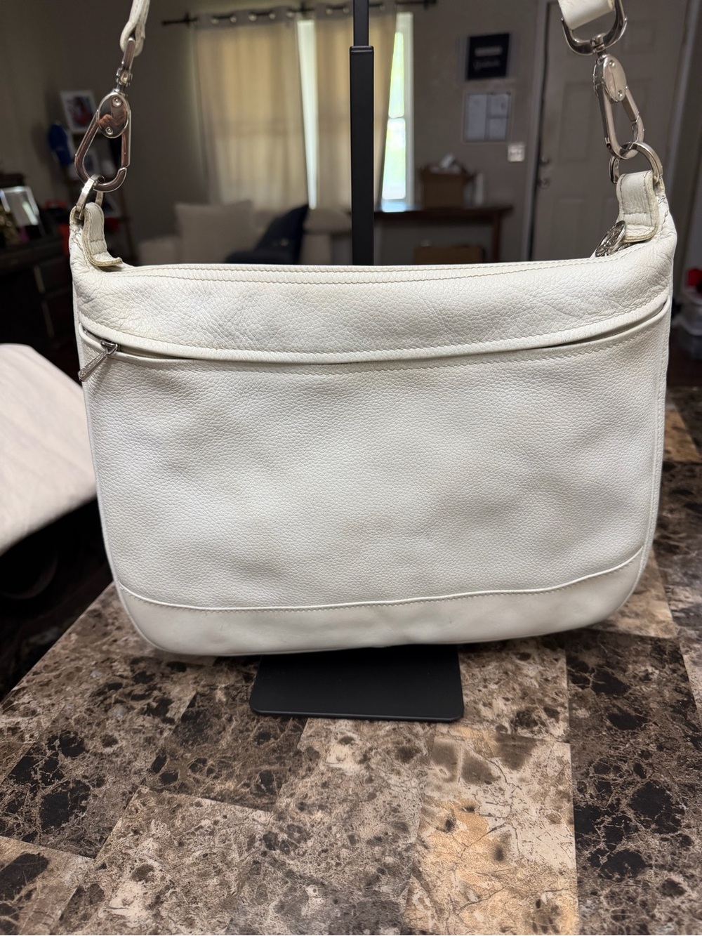 Longchamp Off-White Leather Shoulder Bag - Picture 2 of 8